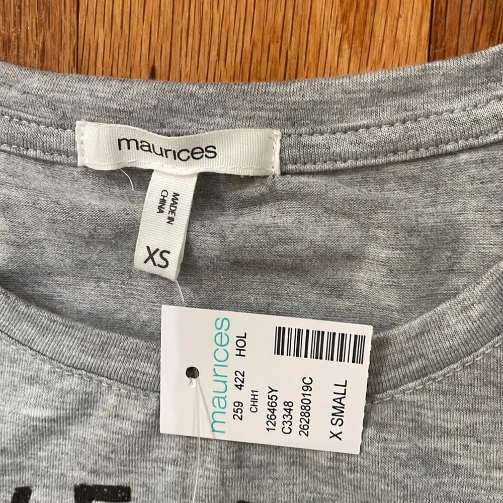 Maurices NWT Woman T Sleep Shirt Size XS Gray Short Sleeve - Picture 2 of 10